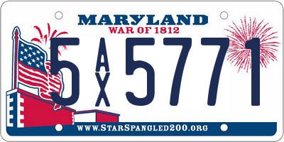 MD license plate 5AX5771