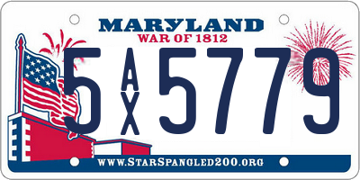 MD license plate 5AX5779