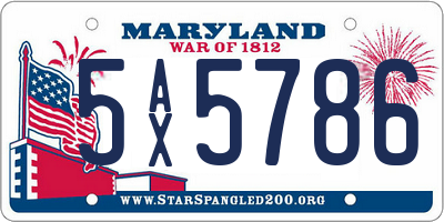 MD license plate 5AX5786