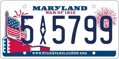 MD license plate 5AX5799