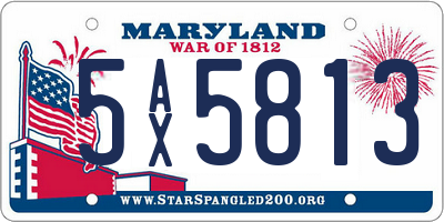 MD license plate 5AX5813