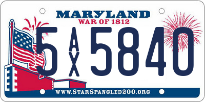 MD license plate 5AX5840