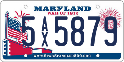 MD license plate 5AX5879