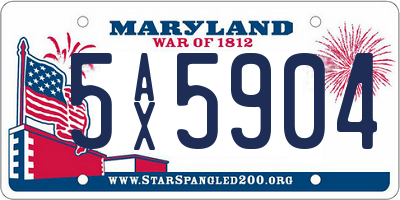 MD license plate 5AX5904