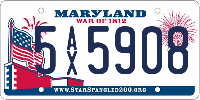 MD license plate 5AX5908
