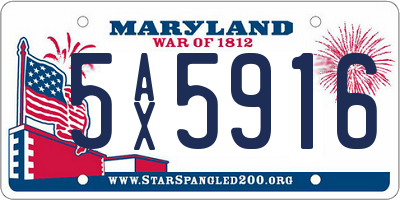 MD license plate 5AX5916