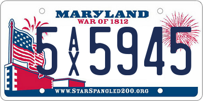 MD license plate 5AX5945