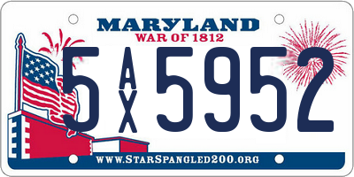 MD license plate 5AX5952