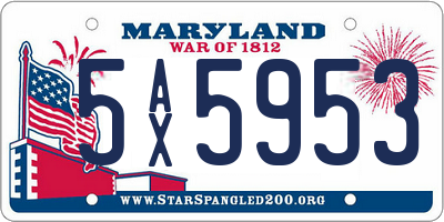 MD license plate 5AX5953