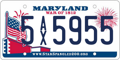 MD license plate 5AX5955