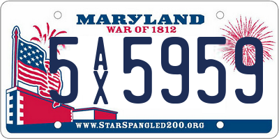 MD license plate 5AX5959