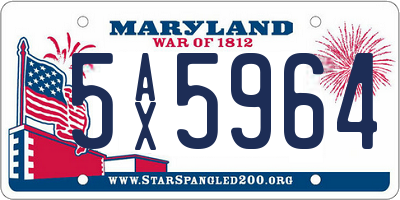 MD license plate 5AX5964