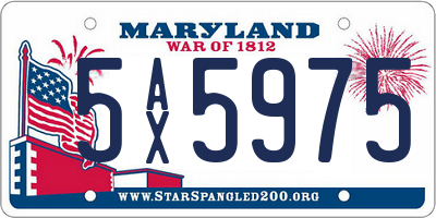 MD license plate 5AX5975