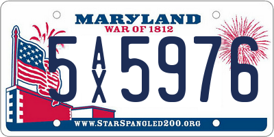 MD license plate 5AX5976