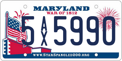MD license plate 5AX5990