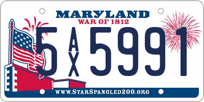 MD license plate 5AX5991