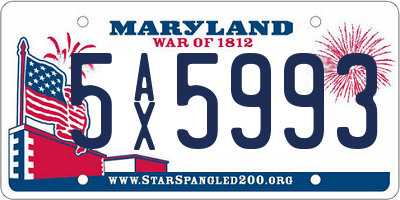 MD license plate 5AX5993