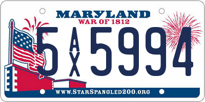 MD license plate 5AX5994