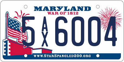 MD license plate 5AX6004