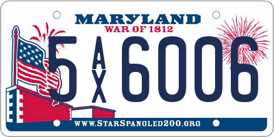 MD license plate 5AX6006