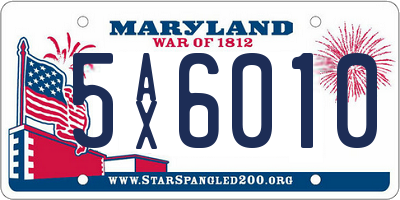 MD license plate 5AX6010