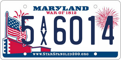 MD license plate 5AX6014