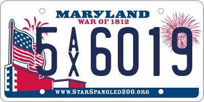 MD license plate 5AX6019