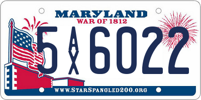 MD license plate 5AX6022