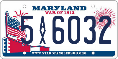 MD license plate 5AX6032