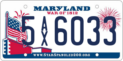MD license plate 5AX6033