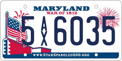 MD license plate 5AX6035