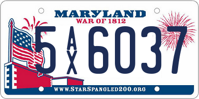 MD license plate 5AX6037