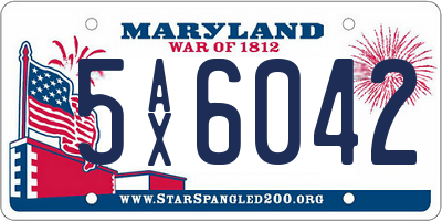 MD license plate 5AX6042