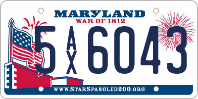 MD license plate 5AX6043