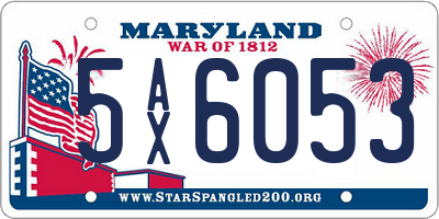 MD license plate 5AX6053