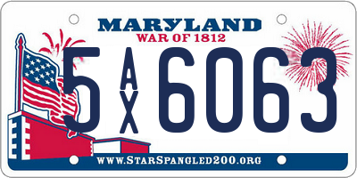 MD license plate 5AX6063