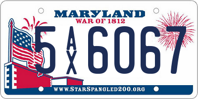 MD license plate 5AX6067