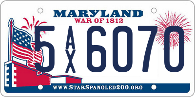 MD license plate 5AX6070