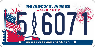 MD license plate 5AX6071