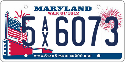 MD license plate 5AX6073