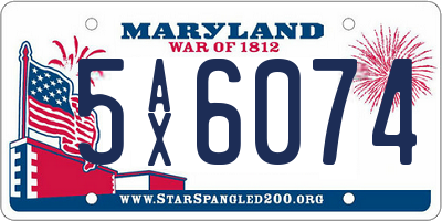 MD license plate 5AX6074