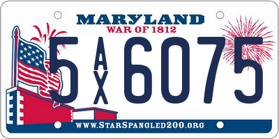 MD license plate 5AX6075