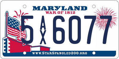 MD license plate 5AX6077