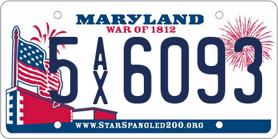 MD license plate 5AX6093