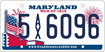 MD license plate 5AX6096