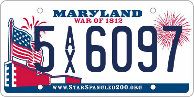 MD license plate 5AX6097
