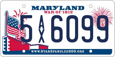 MD license plate 5AX6099