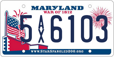 MD license plate 5AX6103