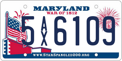 MD license plate 5AX6109