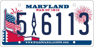 MD license plate 5AX6113